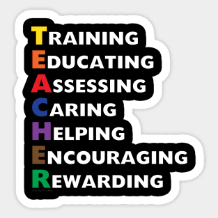 Teacher Appreciation Quotes Definition Meaning Red For Ed. Teach, Inspire, Motivate, Love, Mentor, Coach & Encourage Sticker